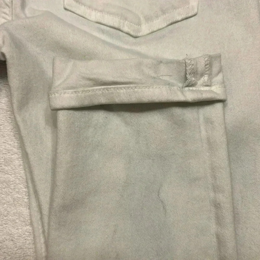 Hudson Tally Crop Skinny Woman Cuffed White Jean size 27 - Picture 10 of 11